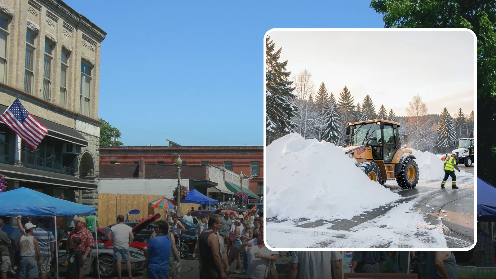 Loader Snow Relocation in Snohomish, Snohomish County, WA - We use wheel loaders to move large volumes of snow quickly across big commercial sites.