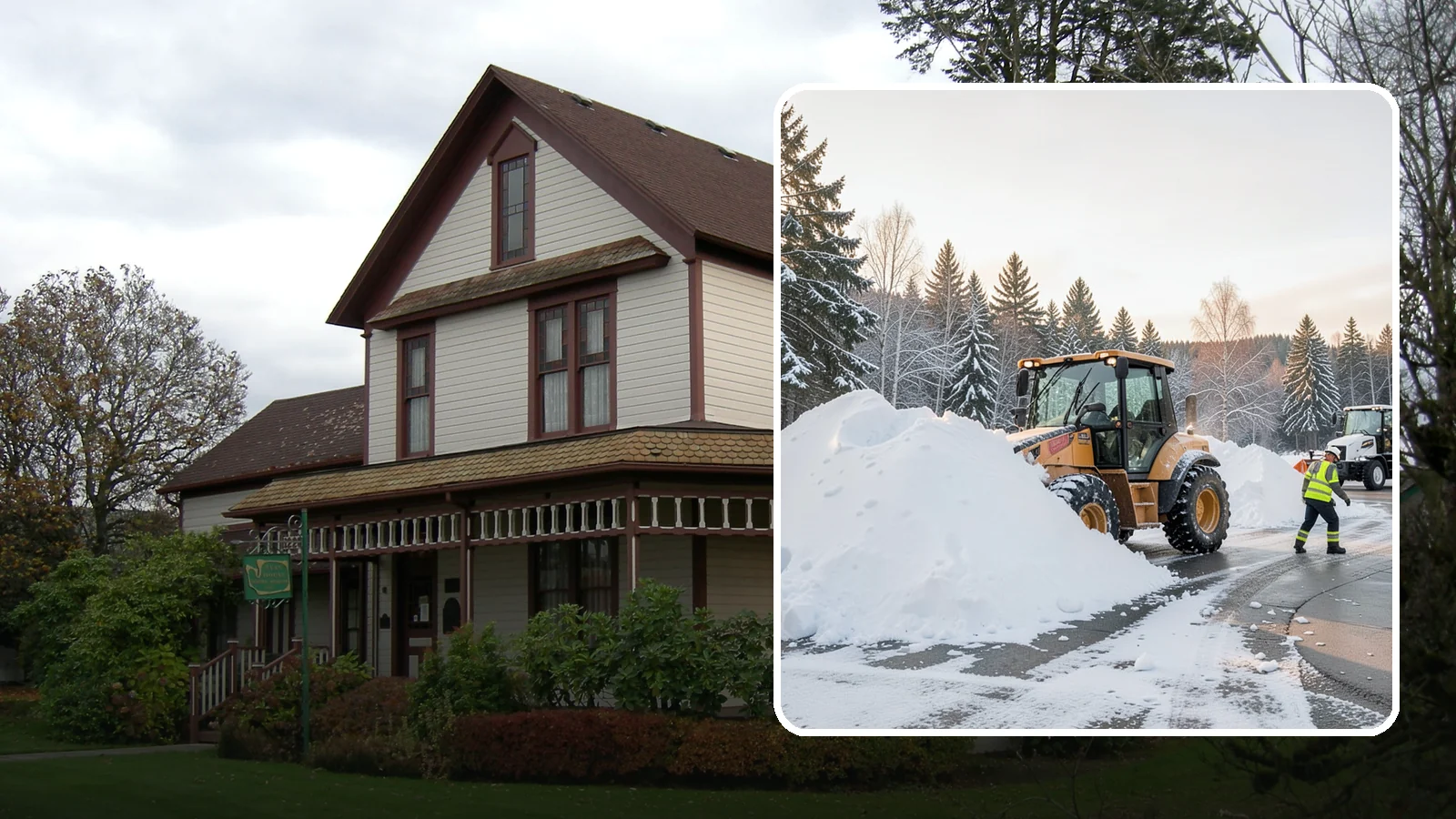 Loader Snow Relocation in Sumner, Pierce County, WA - We use wheel loaders to move large volumes of snow quickly across big commercial sites.