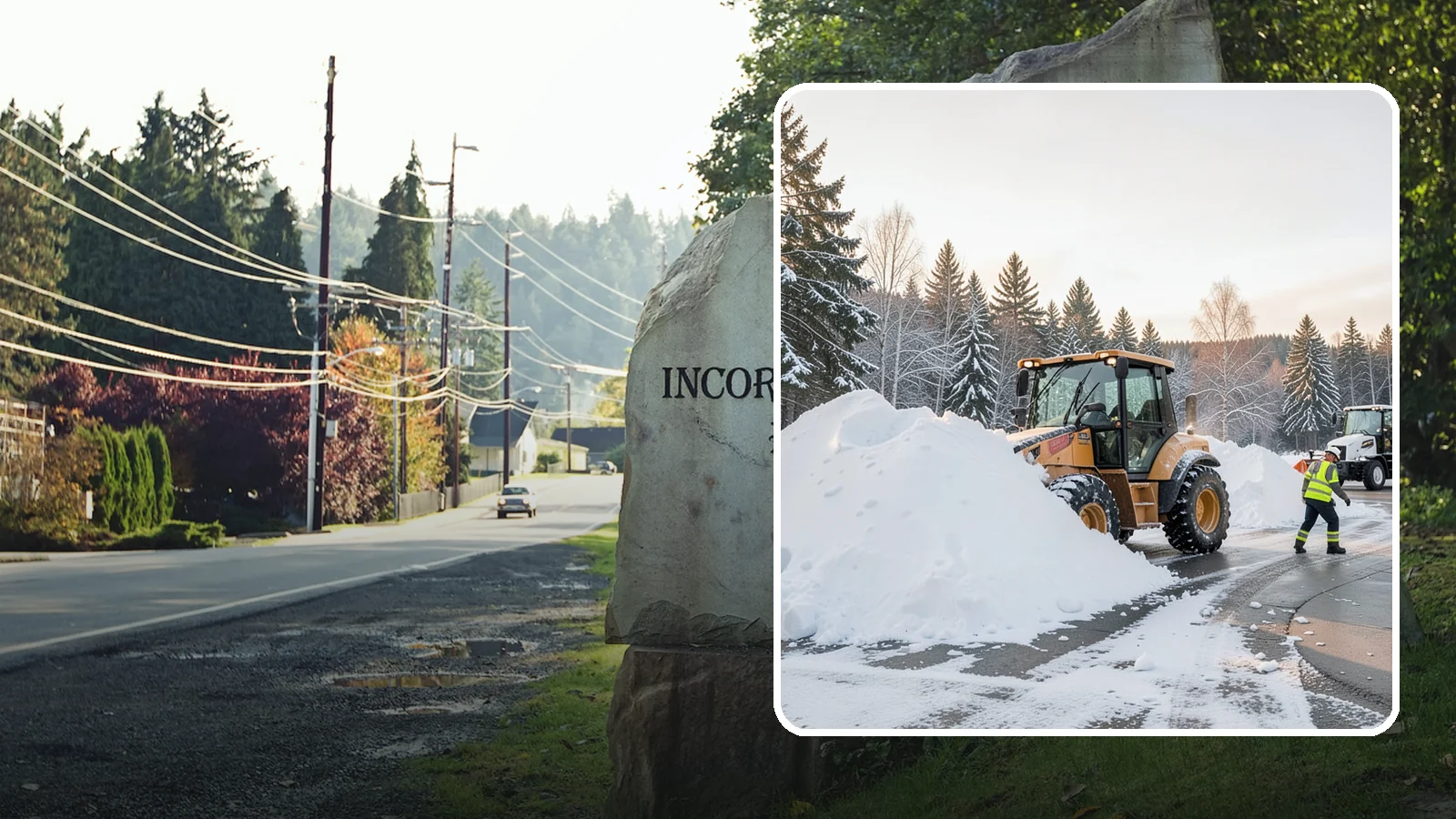 Loader Snow Relocation in Wilkeson, Pierce County, WA - We use wheel loaders to move large volumes of snow quickly across big commercial sites.