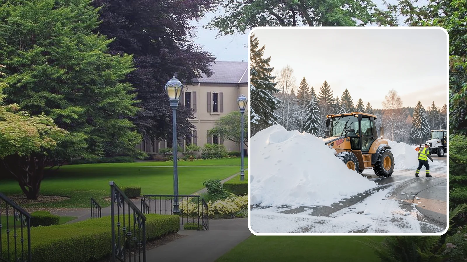 Loader Snow Relocation in Woodinville, King County, WA - We use wheel loaders to move large volumes of snow quickly across big commercial sites.