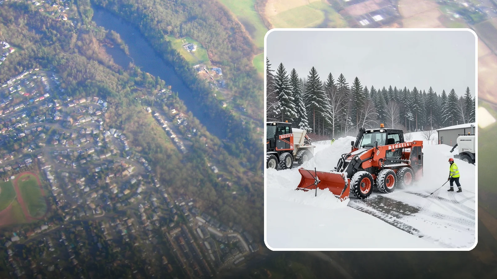 Loader Snow Removal in Algona, King County, WA - Our wheel loaders move and stockpile large volumes of snow on big lots and industrial properties.