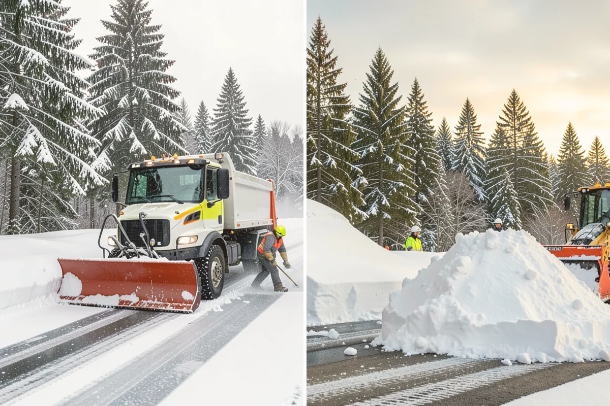 Loader Snow Removal in Algona, King County, WA - Map the lot and designate stockpile zones