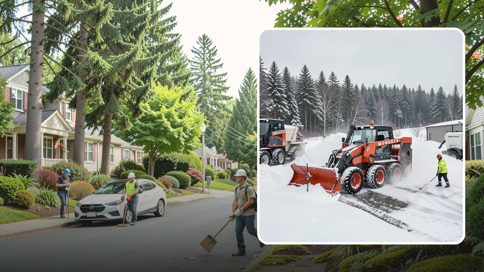 Loader Snow Removal in Beaux Arts Village, King County, WA - Our wheel loaders move and stockpile large volumes of snow on big lots and industrial properties.