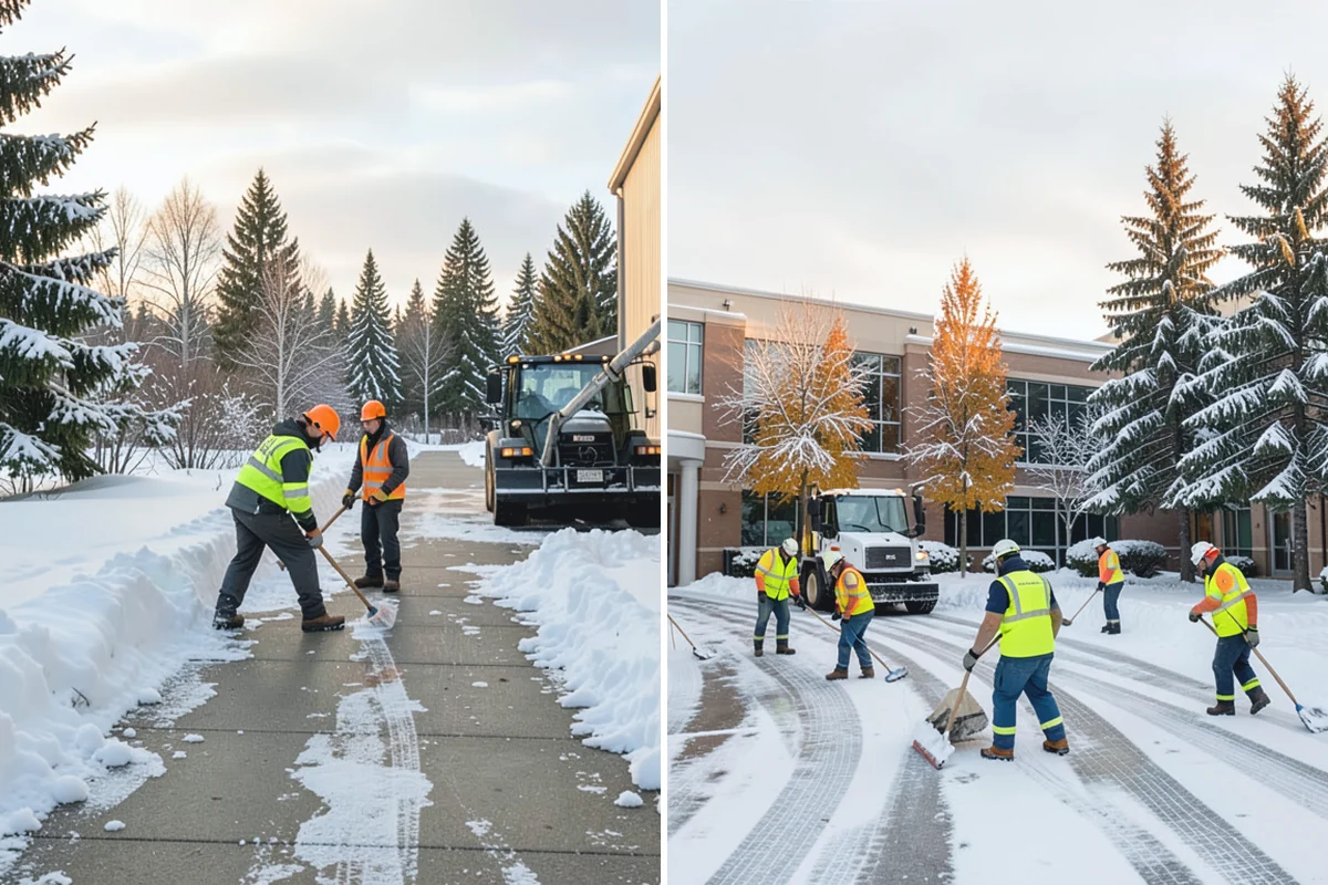 Loader Snow Removal in Beaux Arts Village, King County, WA - Map the lot and designate stockpile zones