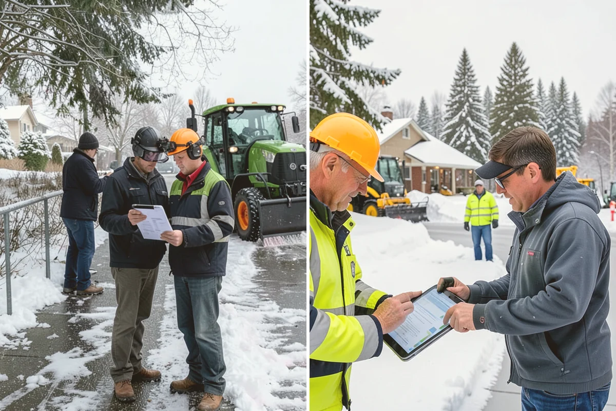 Loader Snow Removal in Bellevue, King County, WA - Map the lot and designate stockpile zones