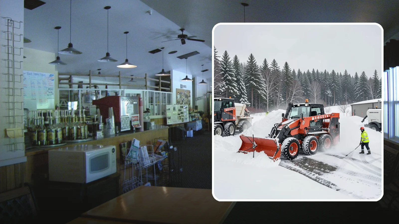 Loader Snow Removal in Black Diamond, King County, WA - Our wheel loaders move and stockpile large volumes of snow on big lots and industrial properties.