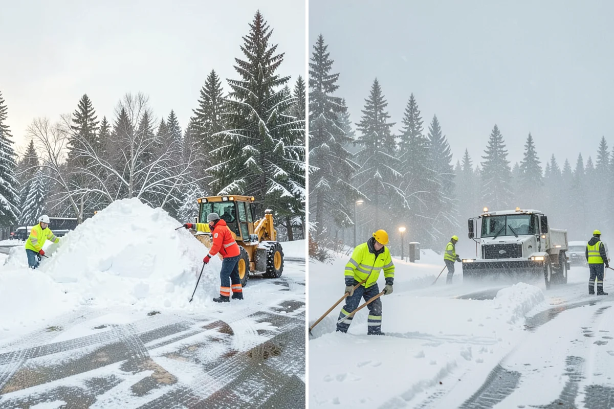Loader Snow Removal in Black Diamond, King County, WA - Map the lot and designate stockpile zones
