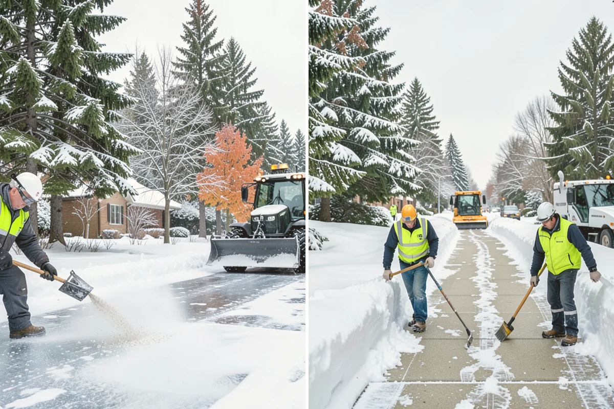 Loader Snow Removal in Bothell, King County, WA - Map the lot and designate stockpile zones