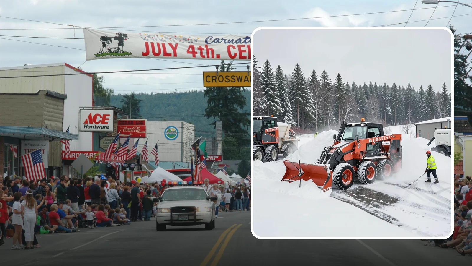 Loader Snow Removal in Carnation, King County, WA - Our wheel loaders move and stockpile large volumes of snow on big lots and industrial properties.