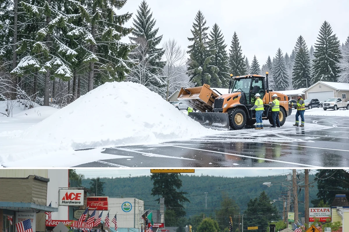 Loader Snow Removal in Carnation, King County, WA - Loader work peaks during heavy accumulation events in January and February.