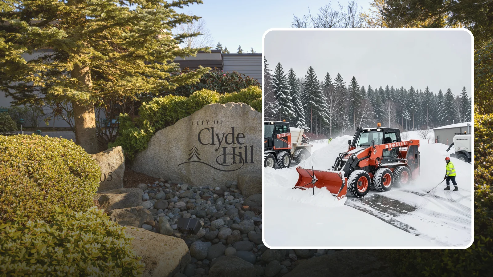 Loader Snow Removal in Clyde Hill, King County, WA - Our wheel loaders move and stockpile large volumes of snow on big lots and industrial properties.