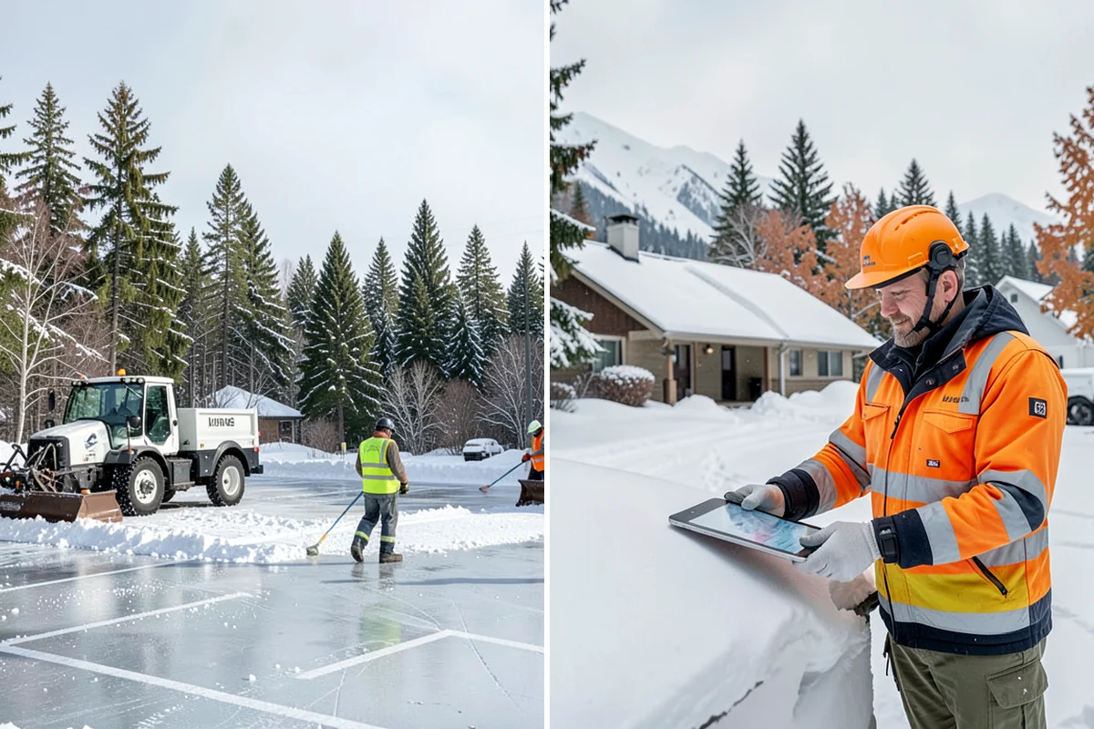 Loader Snow Removal in Clyde Hill, King County, WA - Map the lot and designate stockpile zones
