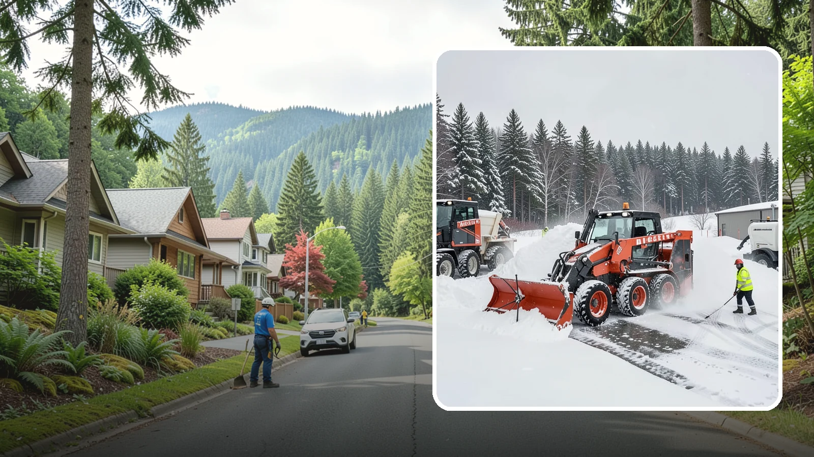 Loader Snow Removal in Darrington, Snohomish County, WA - Our wheel loaders move and stockpile large volumes of snow on big lots and industrial properties.