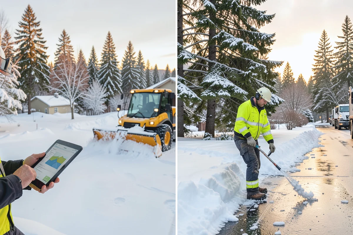 Loader Snow Removal in Des Moines, King County, WA - Map the lot and designate stockpile zones