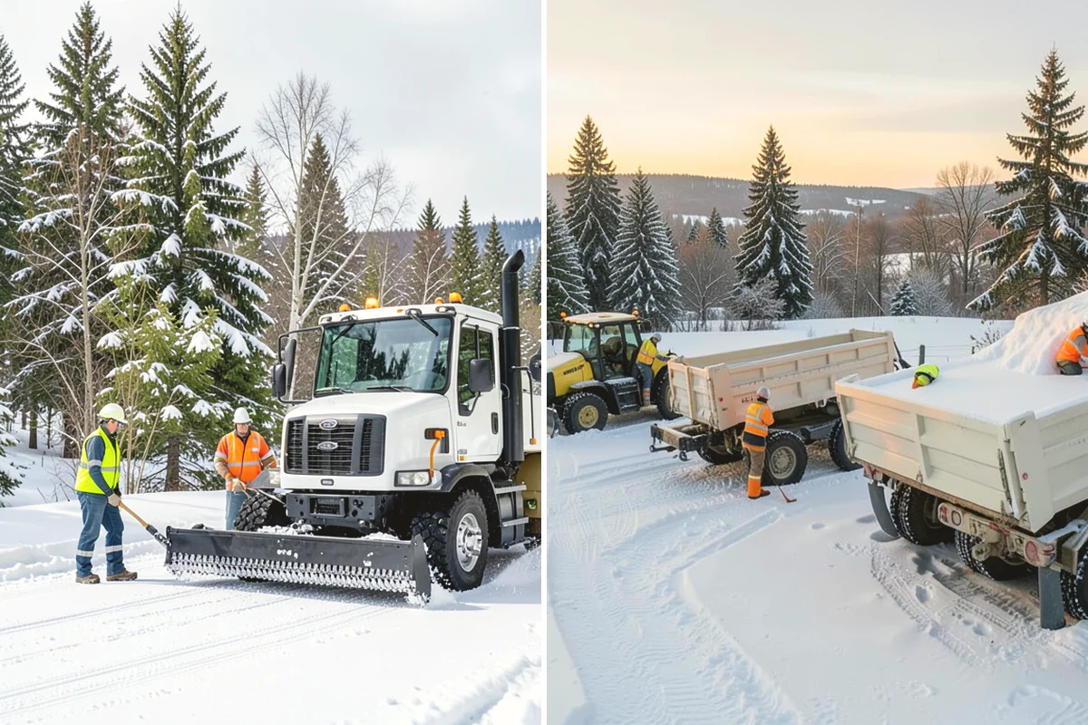 Loader Snow Removal in Duvall, King County, WA - Map the lot and designate stockpile zones