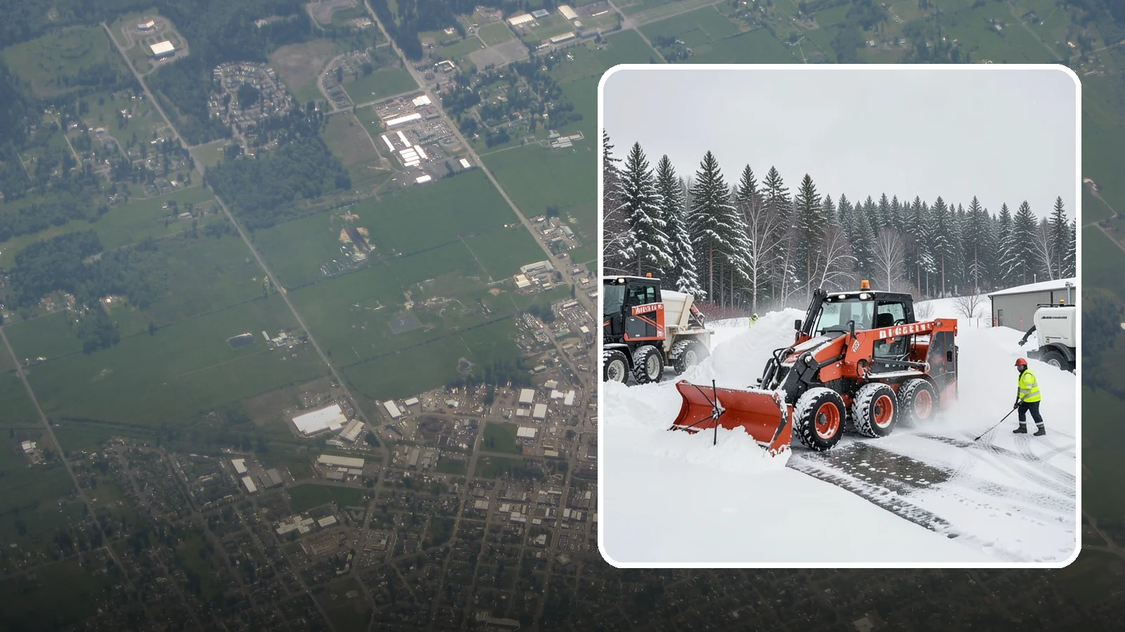 Loader Snow Removal in Enumclaw, King County, WA - Our wheel loaders move and stockpile large volumes of snow on big lots and industrial properties.