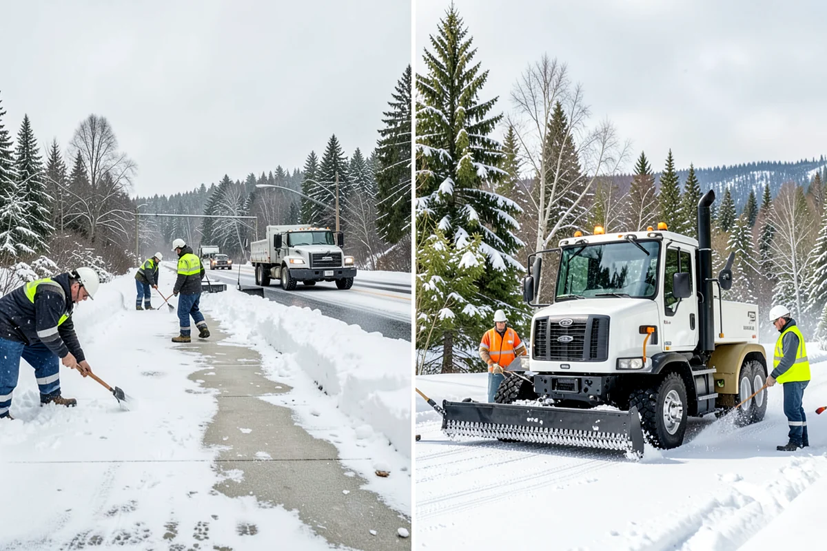Loader Snow Removal in Everett, Snohomish County, WA - Map the lot and designate stockpile zones