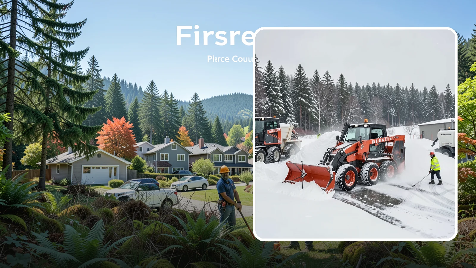 Loader Snow Removal in Fircrest, Pierce County, WA - Our wheel loaders move and stockpile large volumes of snow on big lots and industrial properties.
