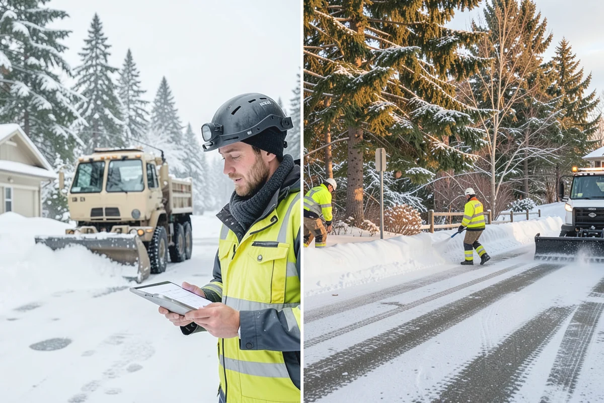 Loader Snow Removal in Granite Falls, Snohomish County, WA - Map the lot and designate stockpile zones