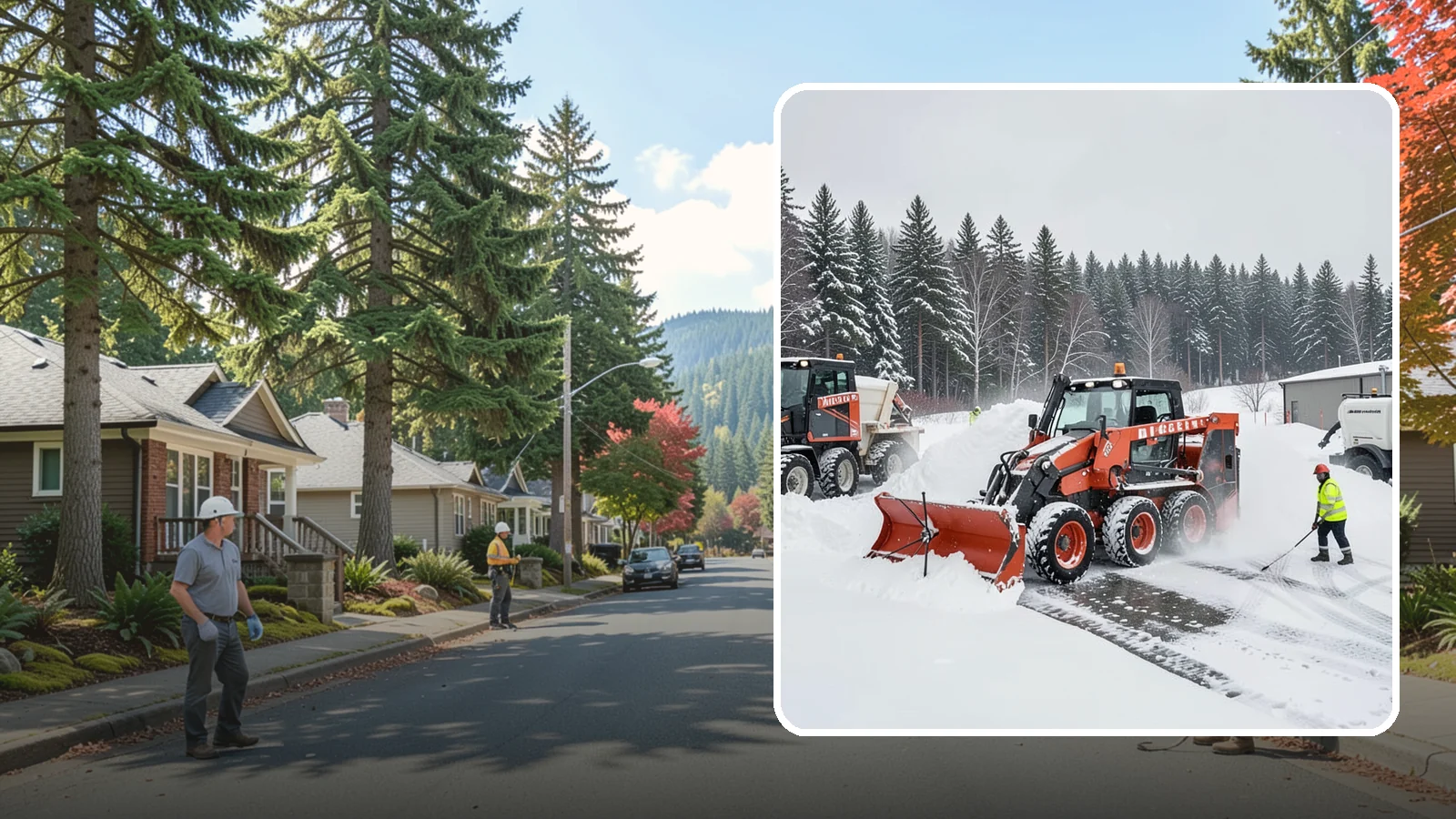 Loader Snow Removal in Hunts Point, King County, WA - Our wheel loaders move and stockpile large volumes of snow on big lots and industrial properties.