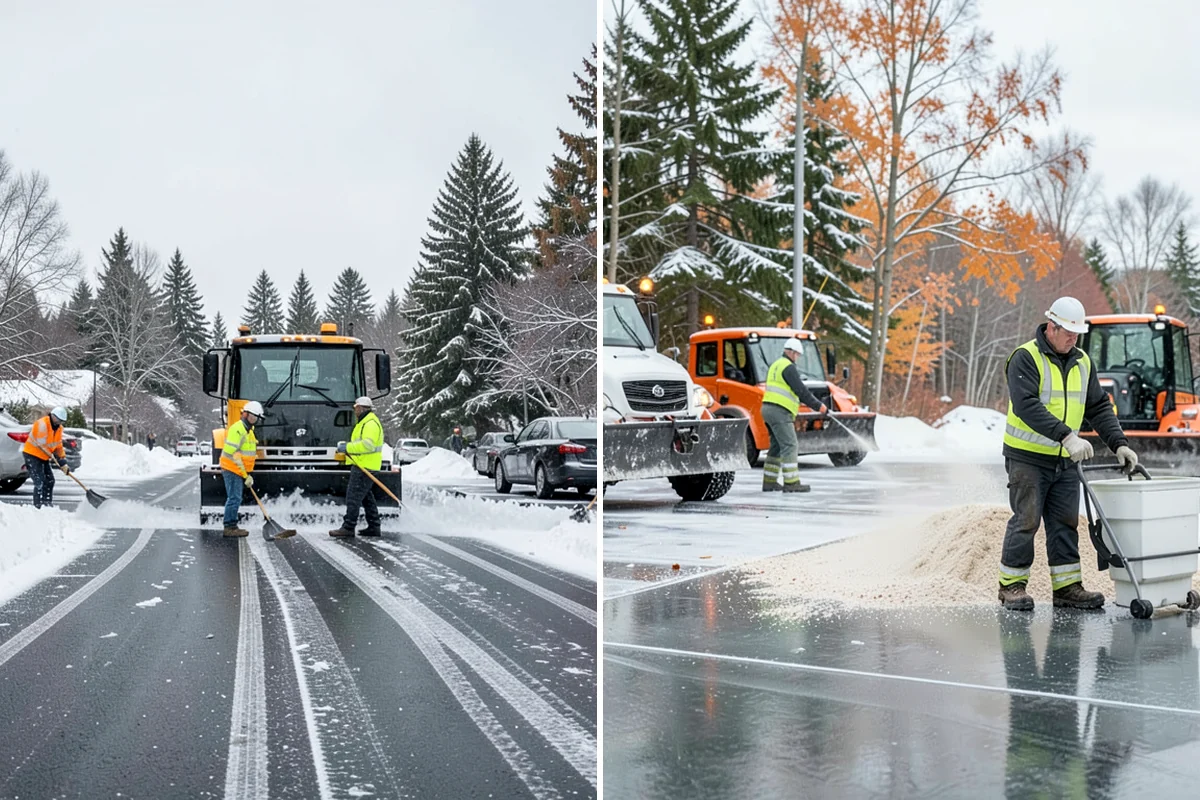 Loader Snow Removal in Hunts Point, King County, WA - Map the lot and designate stockpile zones