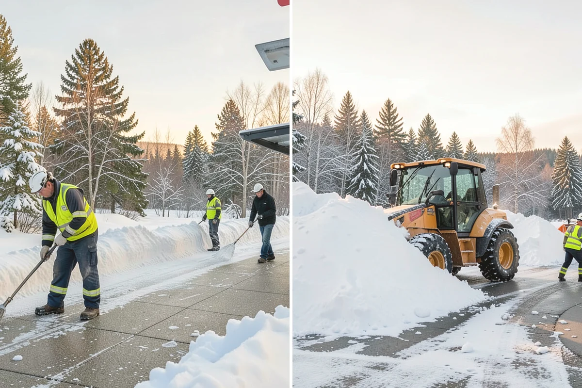 Loader Snow Removal in Issaquah, King County, WA - Map the lot and designate stockpile zones