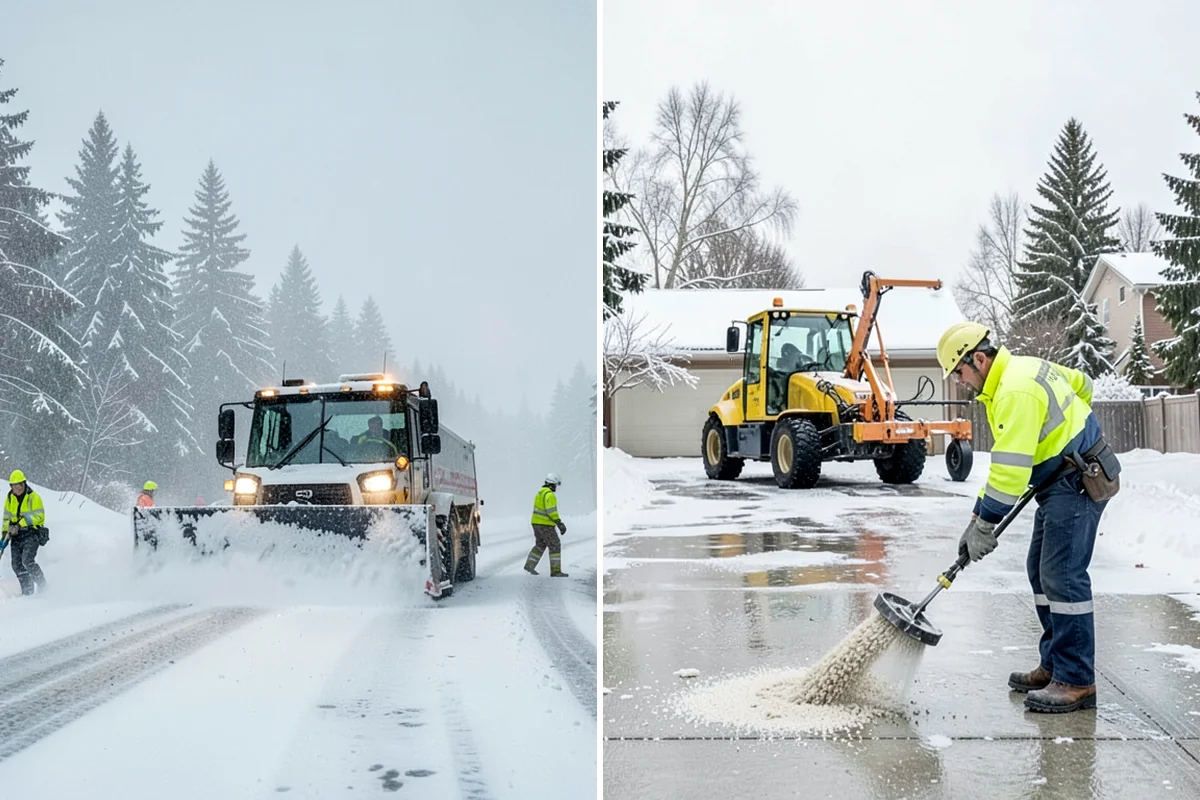 Loader Snow Removal in Kenmore, King County, WA - Map the lot and designate stockpile zones
