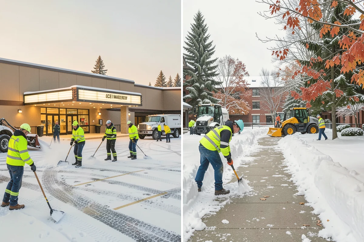 Loader Snow Removal in Kirkland, King County, WA - Map the lot and designate stockpile zones