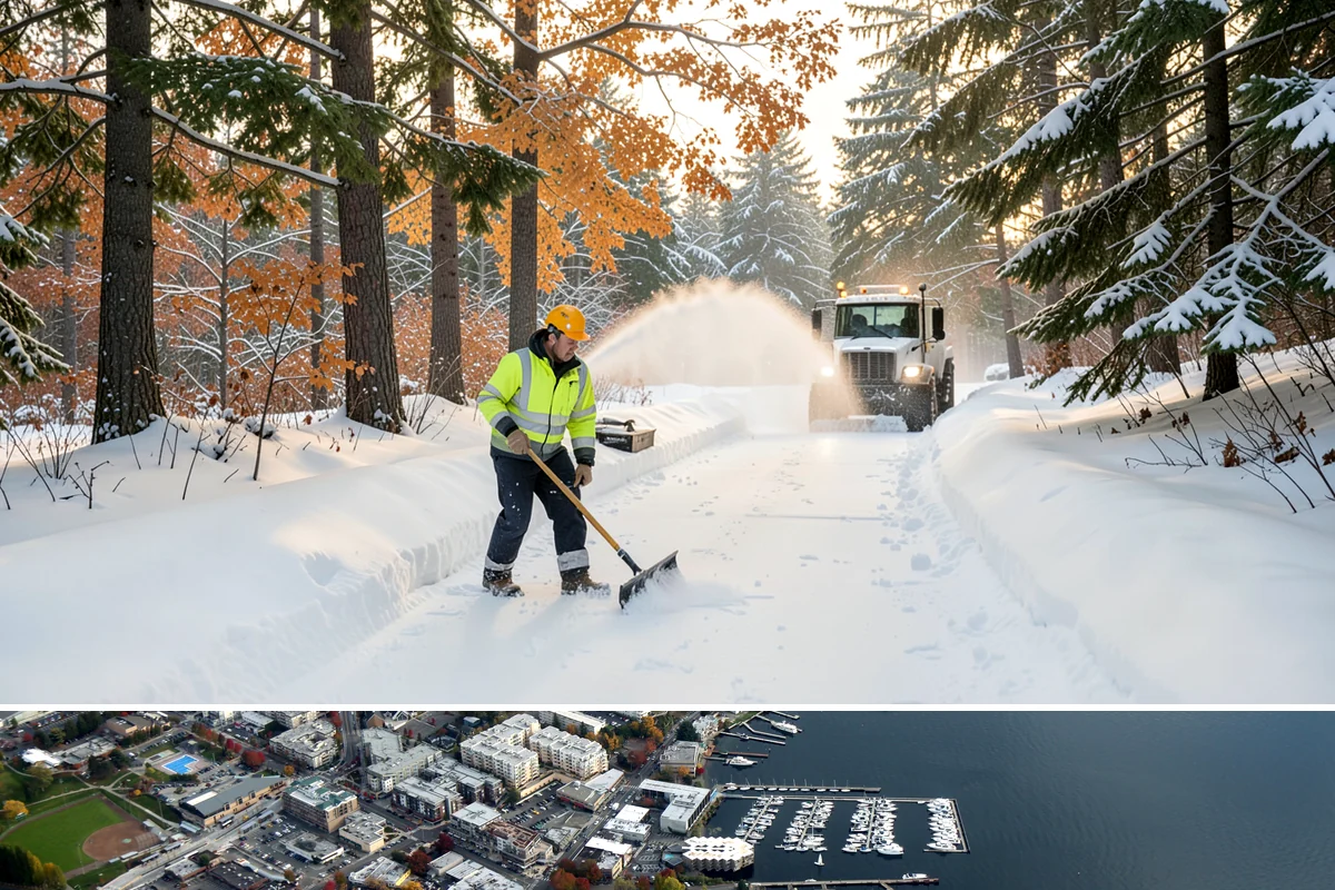 Loader Snow Removal in Kirkland, King County, WA - Loader work peaks during heavy accumulation events in January and February.
