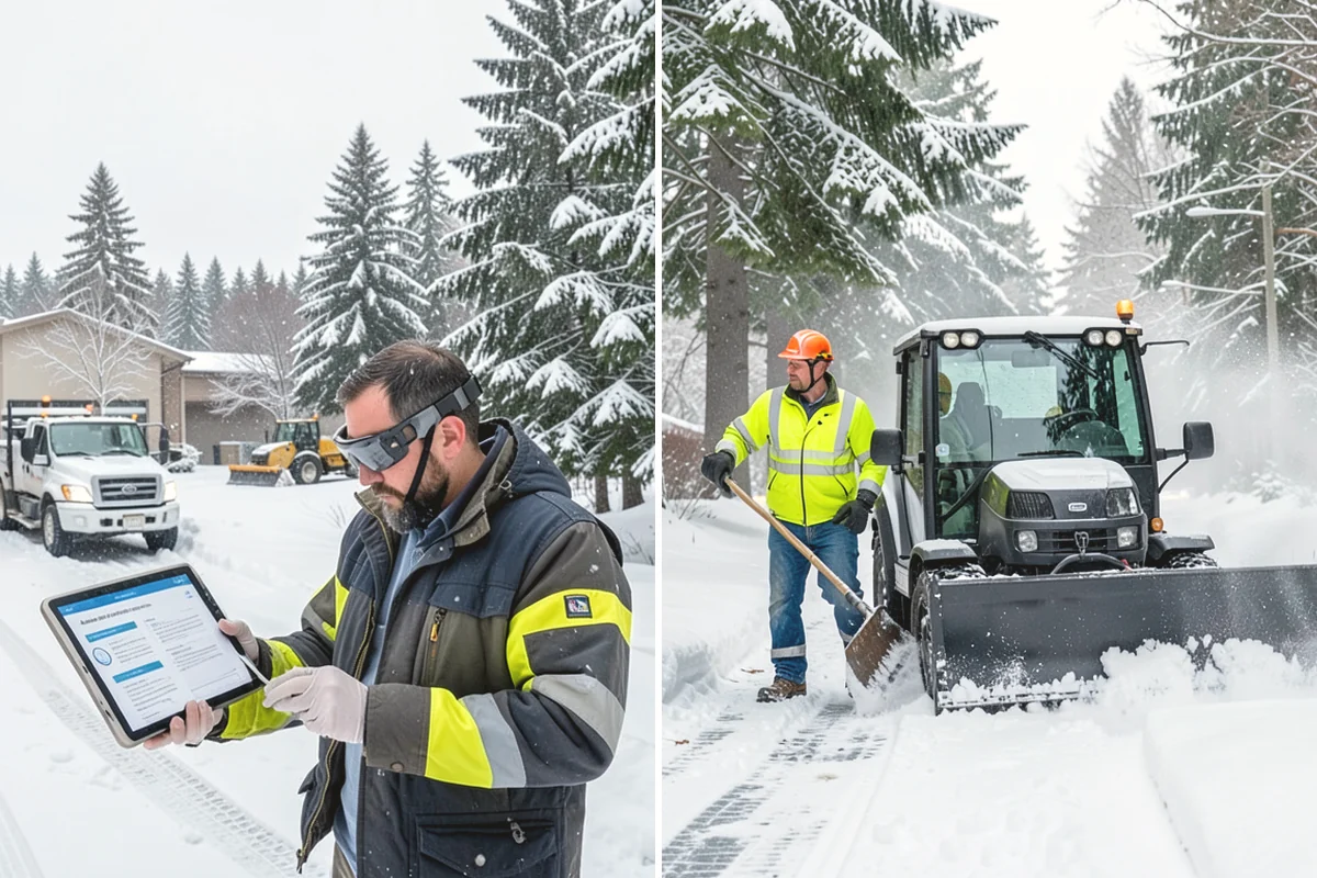 Loader Snow Removal in Lake Stevens, Snohomish County, WA - Map the lot and designate stockpile zones