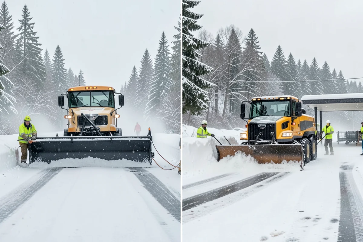 Loader Snow Removal in Lyman, Skagit County, WA - Map the lot and designate stockpile zones