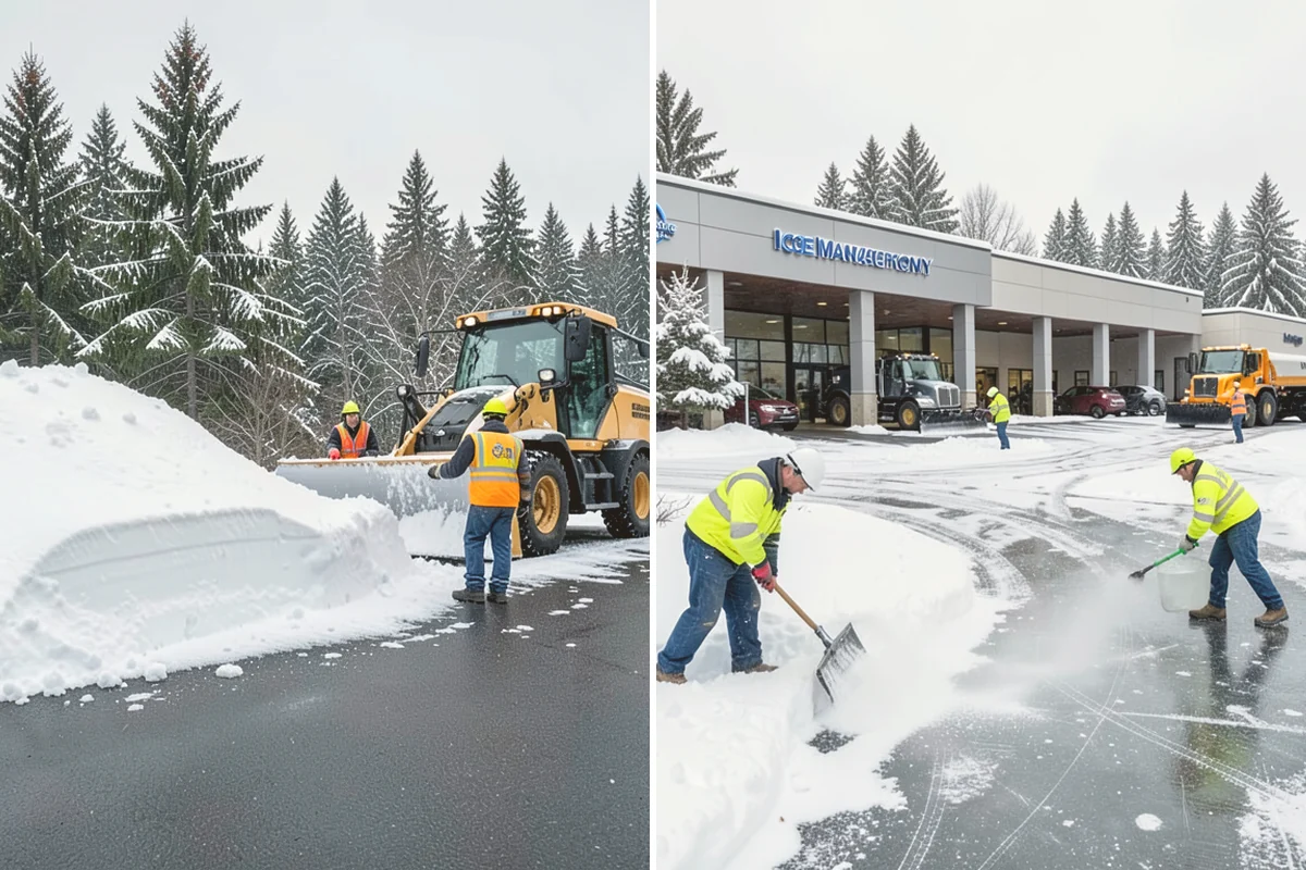 Loader Snow Removal in Lynnwood, Snohomish County, WA - Map the lot and designate stockpile zones