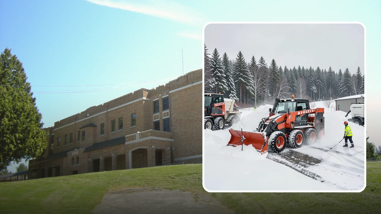 Loader Snow Removal in Maple Valley, King County, WA - Our wheel loaders move and stockpile large volumes of snow on big lots and industrial properties.