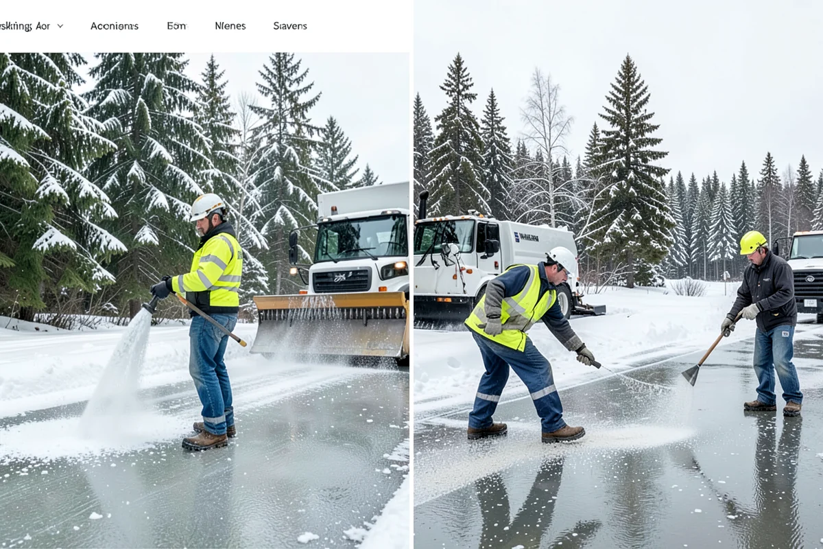 Loader Snow Removal in Maple Valley, King County, WA - Map the lot and designate stockpile zones