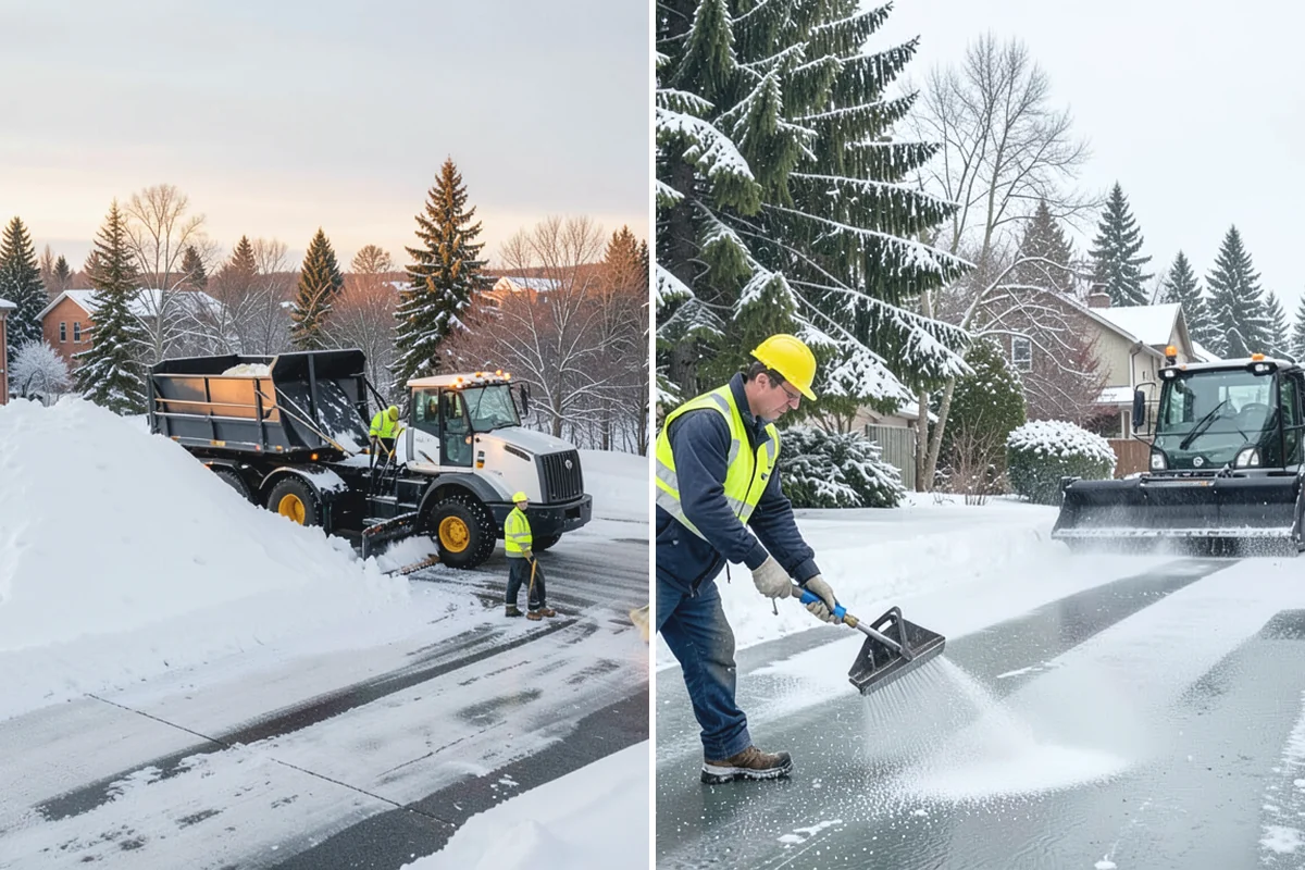 Loader Snow Removal in Marysville, Snohomish County, WA - Map the lot and designate stockpile zones