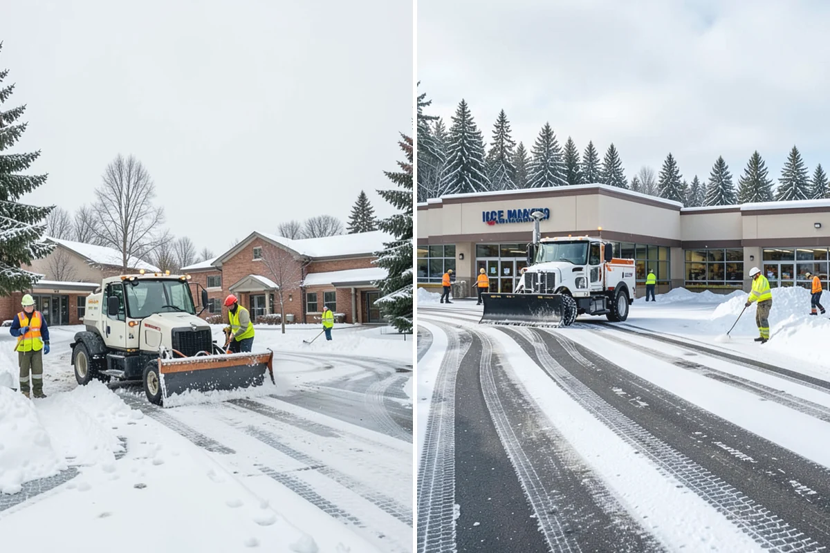 Loader Snow Removal in Medina, King County, WA - Map the lot and designate stockpile zones