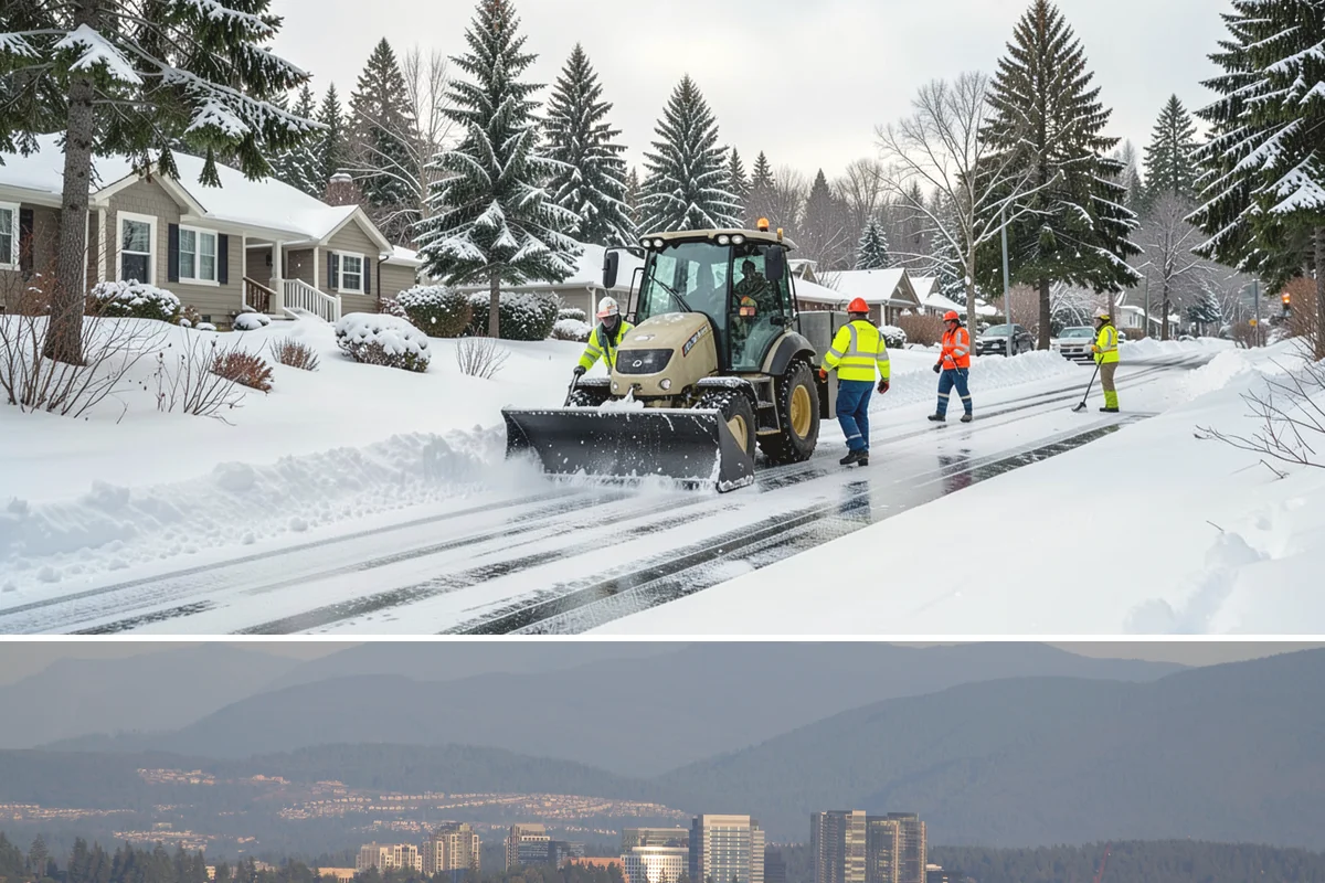 Loader Snow Removal in Medina, King County, WA - Loader work peaks during heavy accumulation events in January and February.