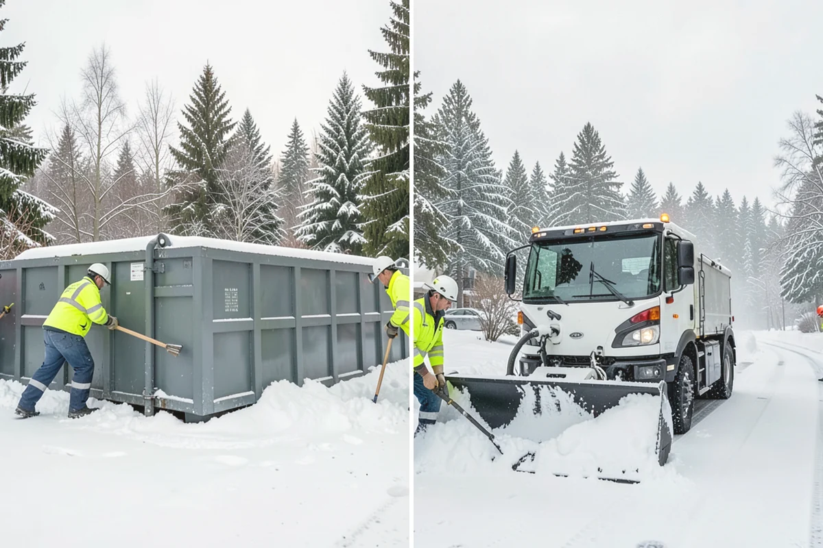 Loader Snow Removal in Mercer Island, King County, WA - Map the lot and designate stockpile zones