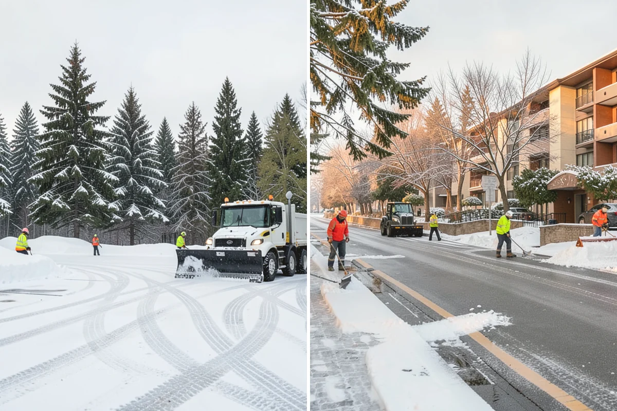Loader Snow Removal in Mill Creek, Snohomish County, WA - Map the lot and designate stockpile zones