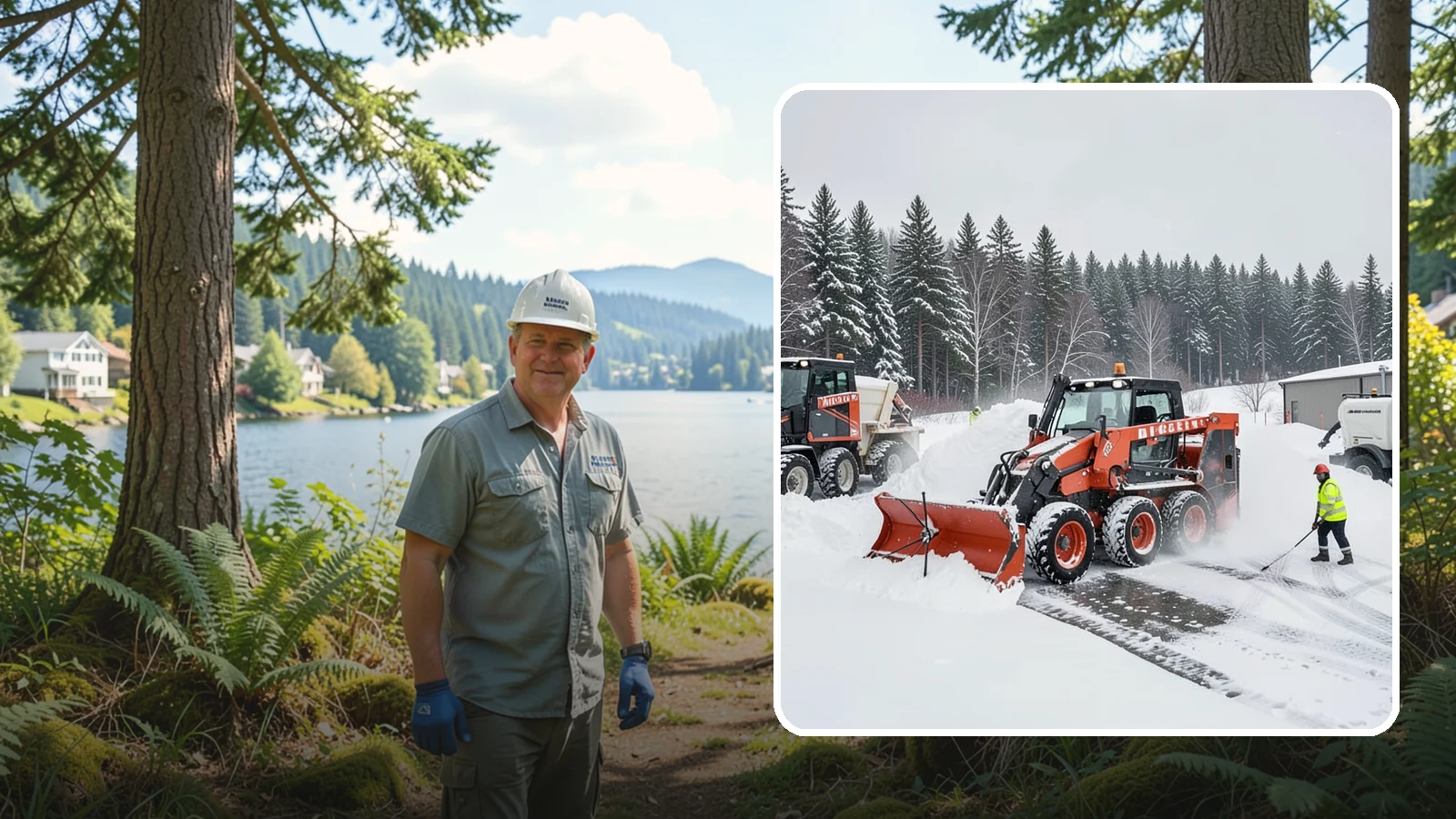 Loader Snow Removal in Milton, King County, WA - Our wheel loaders move and stockpile large volumes of snow on big lots and industrial properties.