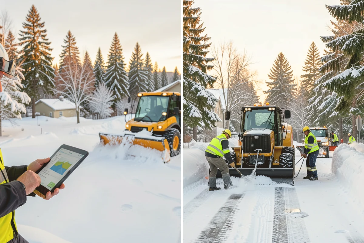 Loader Snow Removal in Mount Vernon, Skagit County, WA - Map the lot and designate stockpile zones