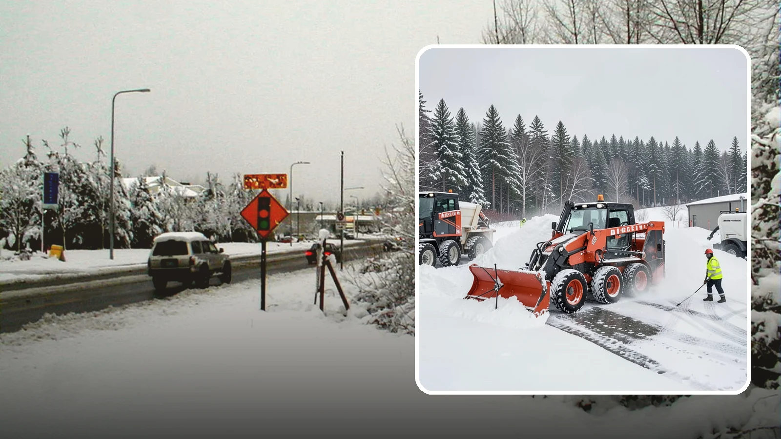 Loader Snow Removal in Newcastle, King County, WA - Our wheel loaders move and stockpile large volumes of snow on big lots and industrial properties.
