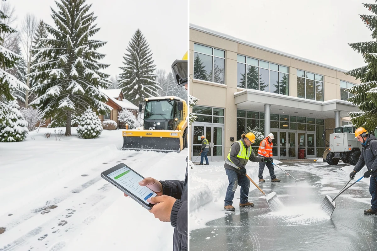 Loader Snow Removal in Newcastle, King County, WA - Map the lot and designate stockpile zones