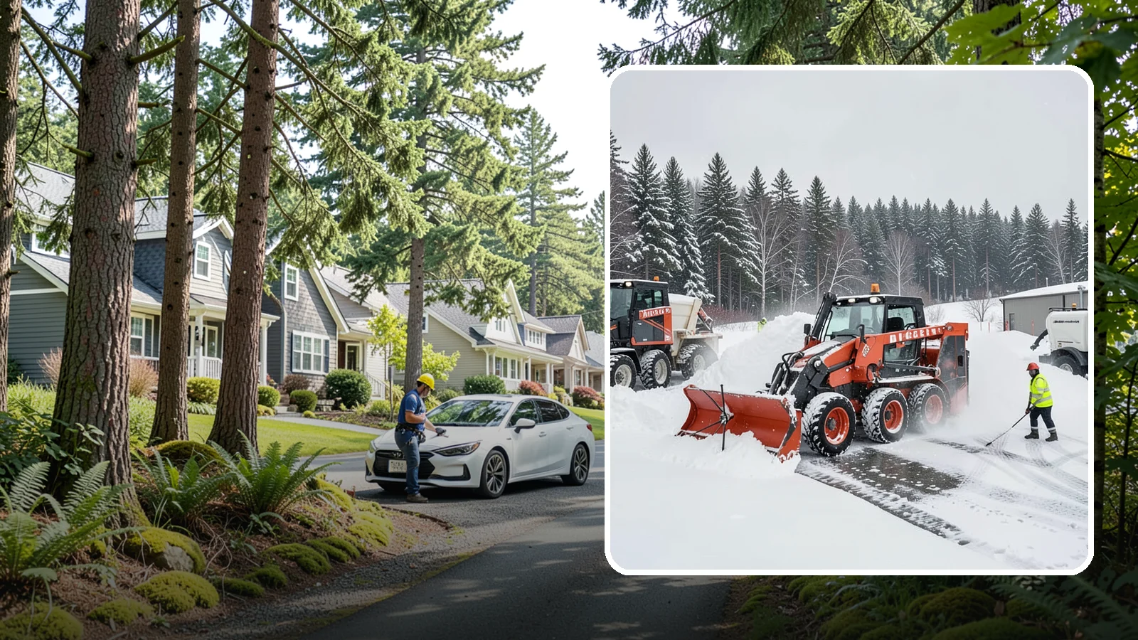 Loader Snow Removal in Normandy Park, King County, WA - Our wheel loaders move and stockpile large volumes of snow on big lots and industrial properties.