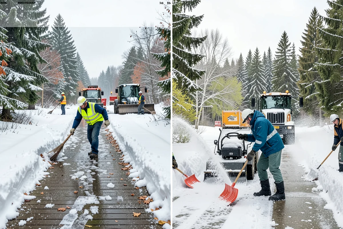 Loader Snow Removal in Normandy Park, King County, WA - Map the lot and designate stockpile zones