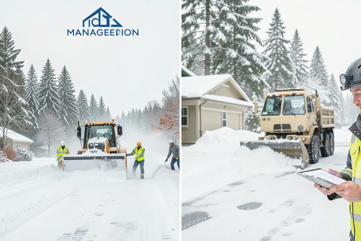 Loader Snow Removal in Oak Harbor, Island County, WA - Map the lot and designate stockpile zones