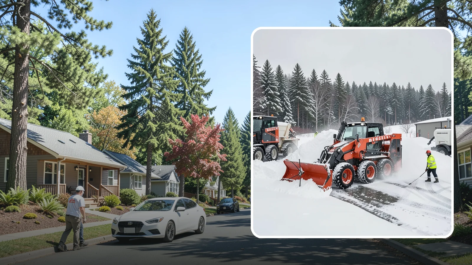 Loader Snow Removal in Orting, Pierce County, WA - Our wheel loaders move and stockpile large volumes of snow on big lots and industrial properties.