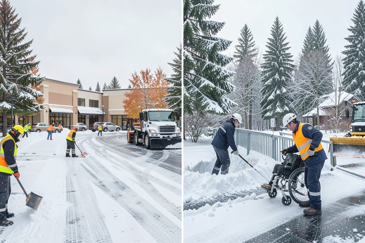Loader Snow Removal in Renton, King County, WA - Map the lot and designate stockpile zones