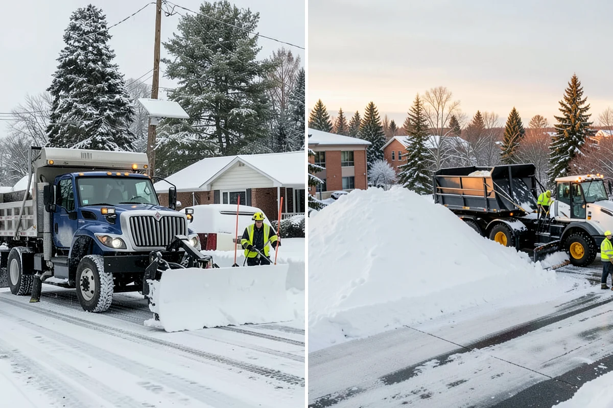 Loader Snow Removal in SeaTac, King County, WA - Map the lot and designate stockpile zones