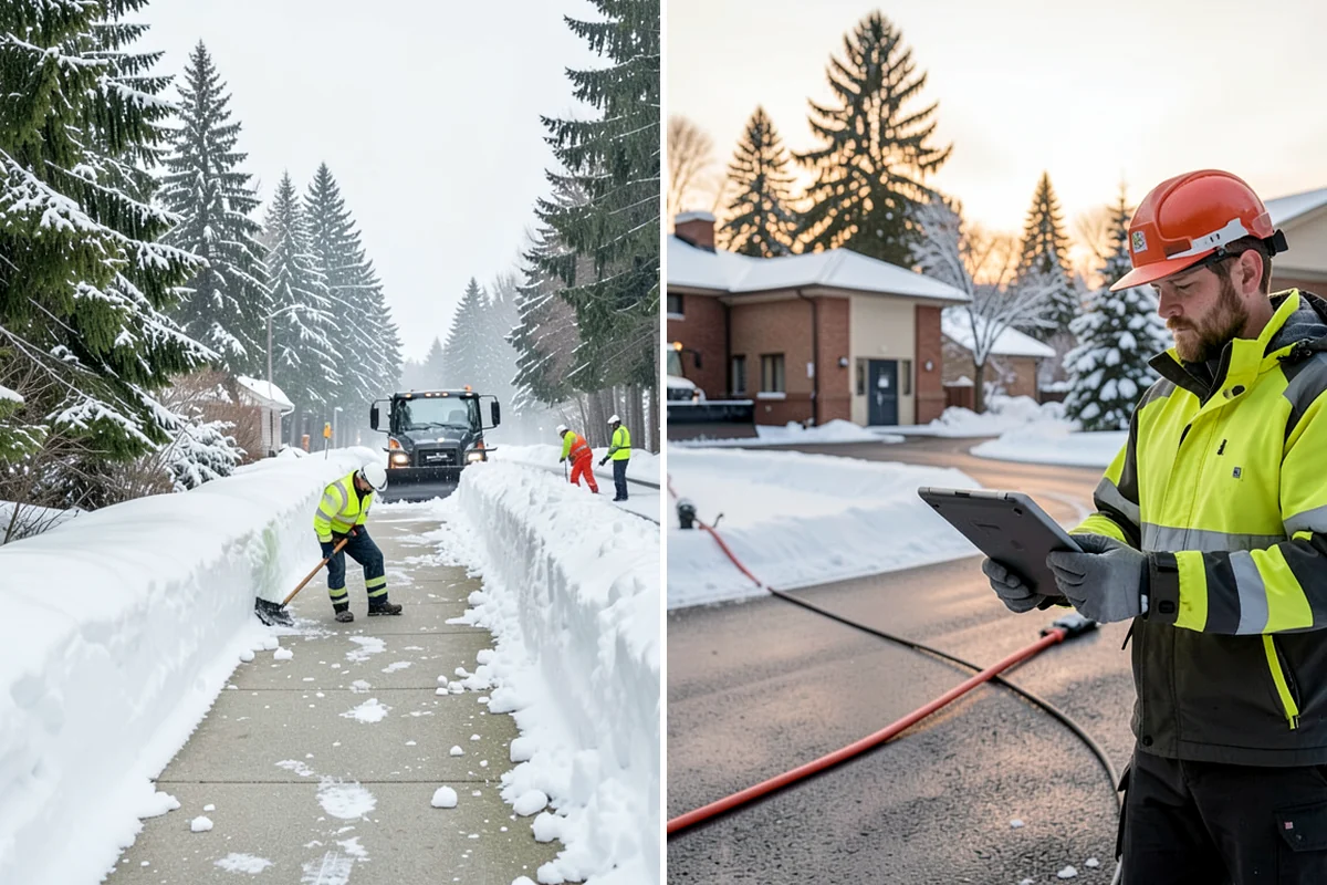 Loader Snow Removal in Sedro-Woolley, Skagit County, WA - Map the lot and designate stockpile zones
